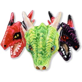 Three Headed Dragon Hand Painted A Rare Earth Refrigerator Magnet Gift, GP046AM