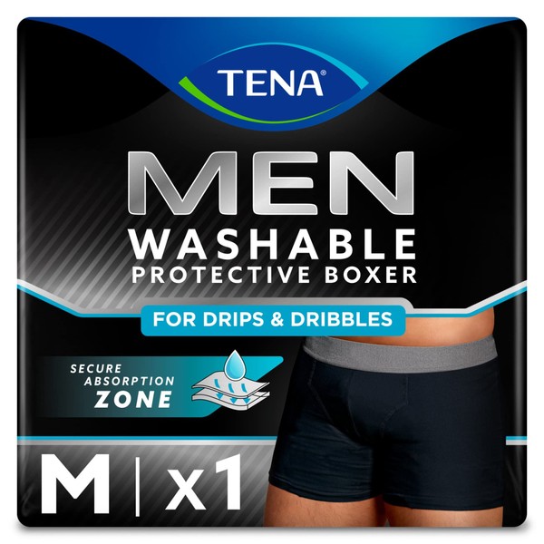 TENA Mens Boxer Shorts Absorbent Washable Mens M