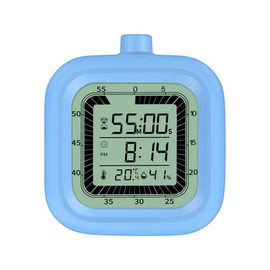 Visual Timer, 60 Minutes Countdown & Countup Timer, Digital Alarm Clock with Temperature and Humidity Monitor, 4 in 1 Multifunctional Desk Clock for Kids Study, Kitchen, Office and Home,Blue