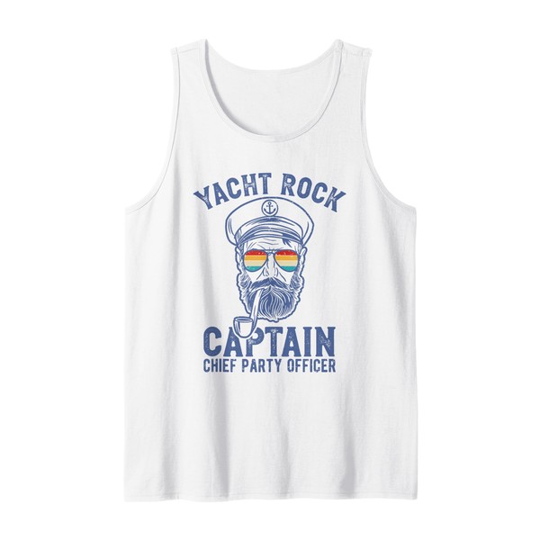 Yacht Rock Captain Pontoon Boat Party Sailor Boating Tank Top