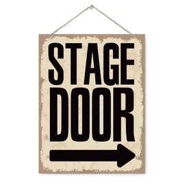 Farmhouse Stage Door Signs for Home Movie Musical Theater Decor, Wall Decor Art, Stage Door Entrance Sign for Actor Actress Dancer Singer Room Office Decorations 7.9 x 10.2 Inches