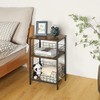 X-cosrack Side Table, Industrial Retro End Table Nightstand Storage Shelf