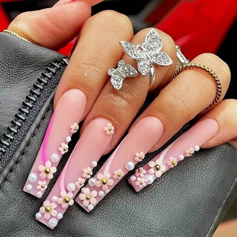 Qdsu Dijes Para Uñas Flores 3d Acrílicas