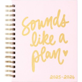 2025-2026 Eccolo Spiral Agenda Planner, Sounds Like Plan, Weekly & Monthly Pages, 18 Months, Sticker Sheets, Inspirational Quotes (7.75 x 8.75, July 2025 - Dec 2026)