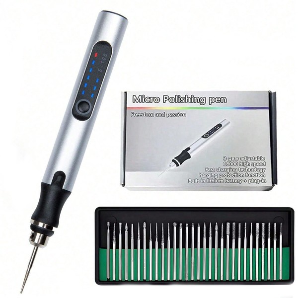 ATRONAW 1pc High Speed Nail Care Pen with 30 Drills,