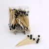 BambooMN Decorative Ball End Cocktail Fruit Sandwich Picks Skewers for