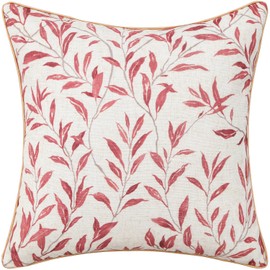 VOGOL Decorative Throw Pillow Cover, 18 x 18 Inch Country Pink Leaves Pattern Throw Pillowcase, Square Cushion Cover for Bedroom Couch Chair, 1 Piece