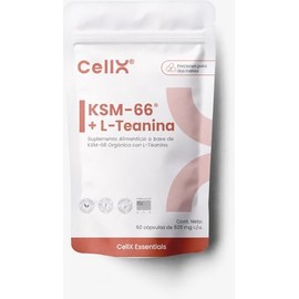 CellX KSM-66® 300 mg + L-Teanina 200 mg + BioPerine® 5 mg | 60 Cápsulas