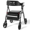 Walkers for Seniors with Seat, 8" Big Wheels Folding Adult