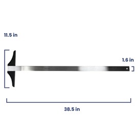 Pacific Arc 36 Inch T Square, Traditional Stainless Steel Plain