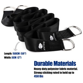 Anyoo Tree Swing Suspender Hanging Kit, Durable 59" Long x 2" Wide Straps, Heavy Steel Carabiners, Easy and Quick, Good for Swings and Hammocks