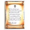 Micah 6:8 Bible Verse Fridge Magnet (2 x 3 inches)