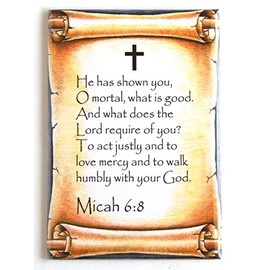 Micah 6:8 Bible Verse Fridge Magnet (2 x 3 inches)