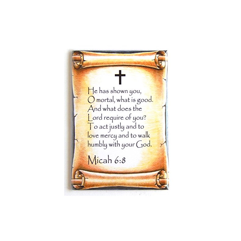 Micah 6:8 Bible Verse Fridge Magnet (2 x 3 inches)