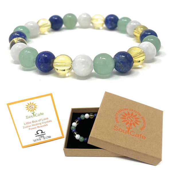 Libra Crystal Bracelet - Power Bead Bracelet - Zodiac Birthstones
