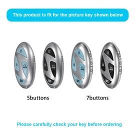 KULCSOK Fob Cover fit for Hyundai Kona Ioniq 6 Sonata Santa Fe Elantra Hybrid Grandeur GN7 2024 2023 Key Cover Case Silicone Key Holder Key Protector 5/7 Buttons (Black+Red)