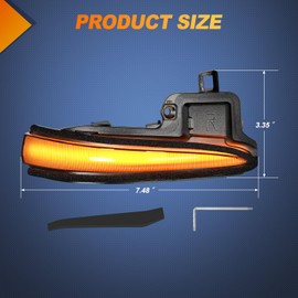 Nilight Side Mirror Marker Light Sequential Amber Left Right Turn Signal Lights Smoked Lens Plug and Play Waterproof Compatible With Toyota Tacoma RAV4 XA50 Highlander XU70