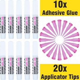 10pcs of Special Pet Nail Adhesive Glues & 20pcs of Applicator Tips for Cat Nail Caps and Dog Nail Caps