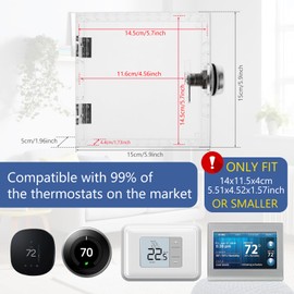 Universal Thermostat Box with Coded Lock, Clear Acrylic Thermostat Guard for Thermostat on Wall, Thermostat Cover Box for Most Thermostats(15x15x15cm)