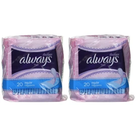 Always Dailies Thin Regular 20 Count - 2 Pack
