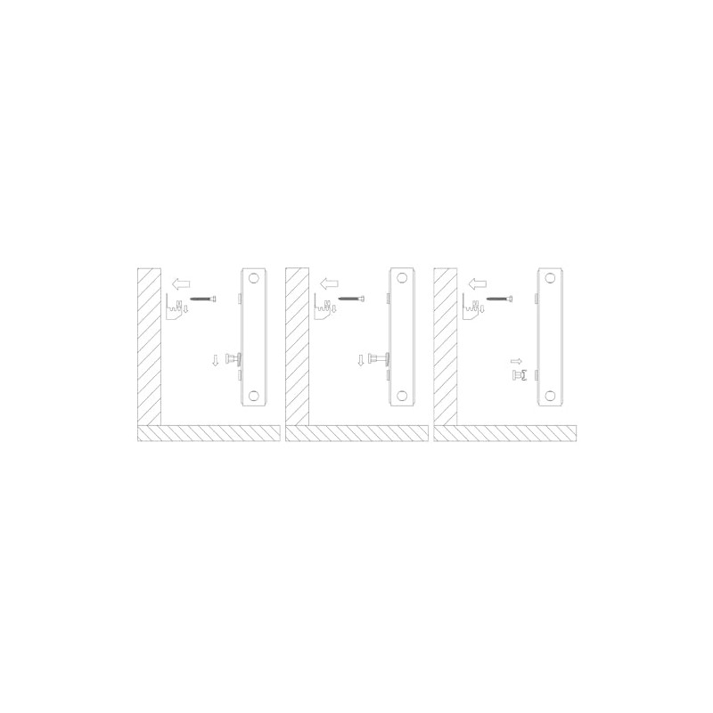 Jabema 3 x Radiator Mounting with Bracket, Wall Bracket, Radiator