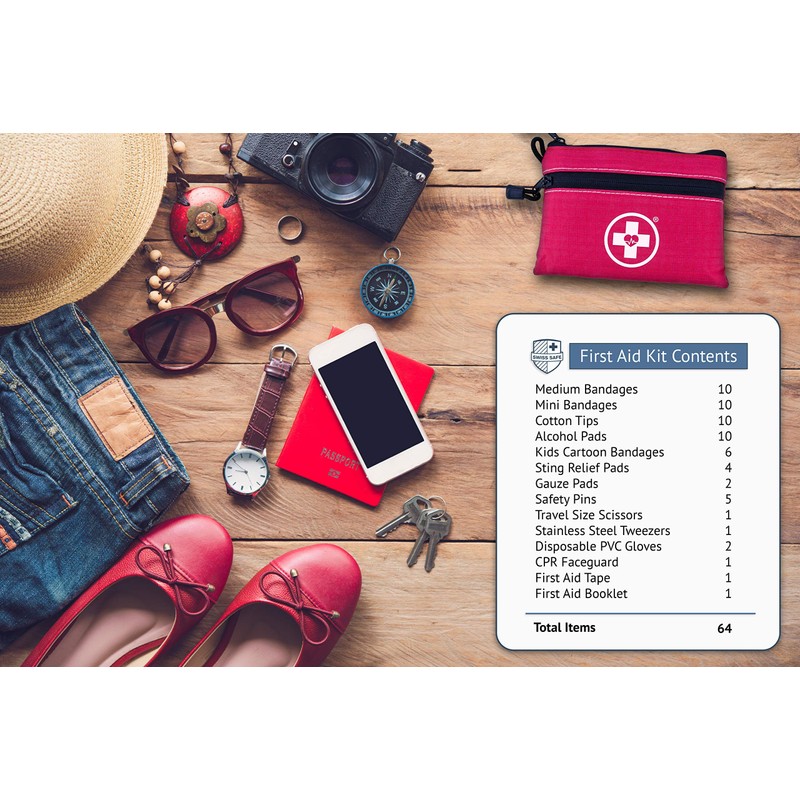 Swiss Safe 2-in-1 First Aid Kit for Car, Travel &