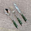 Green Silverware Set for 4 Durable 18/10 Stainless Steel Flatware
