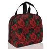Insulated Lunch Bag, Red Roses Flower Lunch Box for School