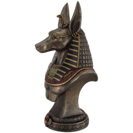 Veronese Ancient Egyptian Jackal God Anubis Bronze Finished Bust Statue