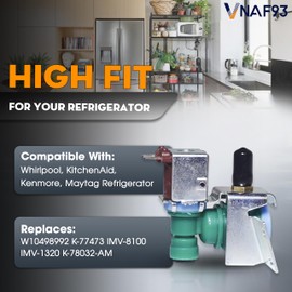 W10238100 WPW10238100 W10498992 For Whirlpool Refrigerator Water Inlet Valve, Compatible With Kitchenaid Refrigerator Water Inlet, For Whirlpool Kenmore Refrigerator Maytag Refrigerator Water Inlet