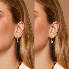 Kakonia Moissanite Earrings,1.0ct-2.0ct D Color Brilliant Round Cut Lab Created Diamond Earrings 18K White Gold Sterling Silver Dangle Earrings Moissanite Leverback Drop Earrings