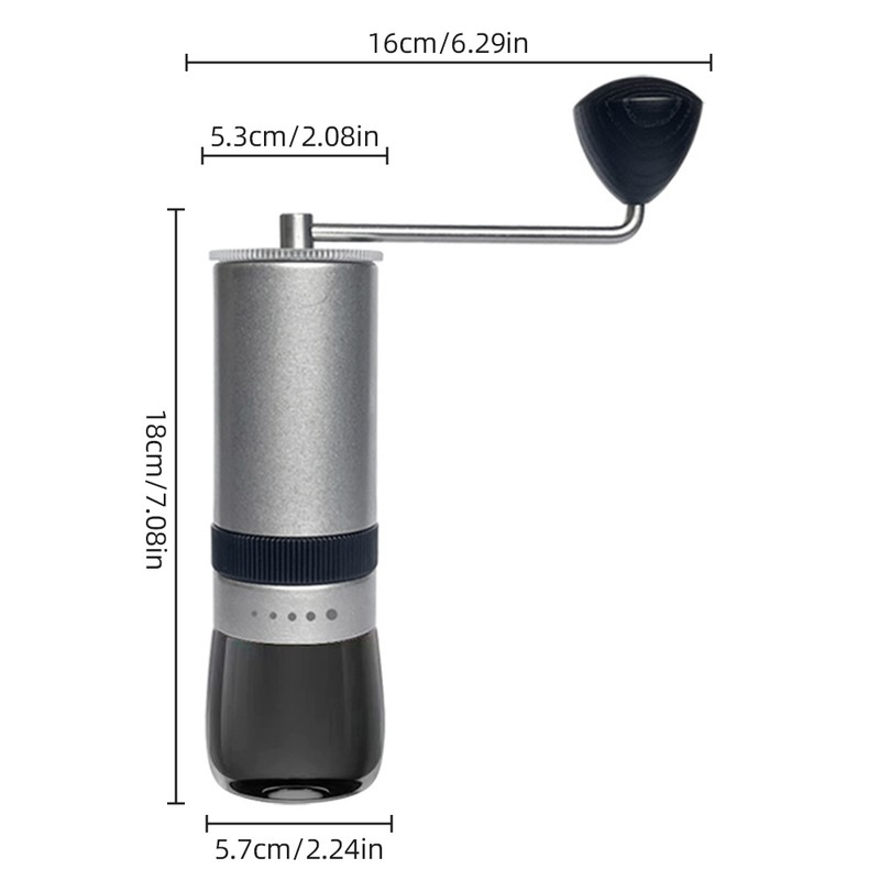 Manual Coffee Bean Grinder CNC Stainless Steel Hand Coffee Mill