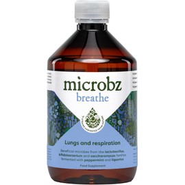 MICROBZ Breathe Liquid Probiotic – Multi-Strain Live Cultures for Gut, Immune & Respiratory Health | Vegan-Friendly Probiotic Supplement for Women, Men & Kids | Bio Culture Complex | 1 Month Supply
