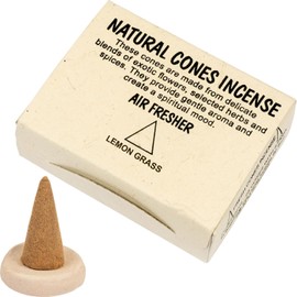 DANNY LIB Lemongrass Incense Cones Incense Holder Set of 25 Refreshing Scents for 20 Minutes Burning Aroma Relax Yoga Meditation