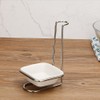 2Pcs Stainless Steel Standing Spoon Rest Stand with Ceramic Spoon