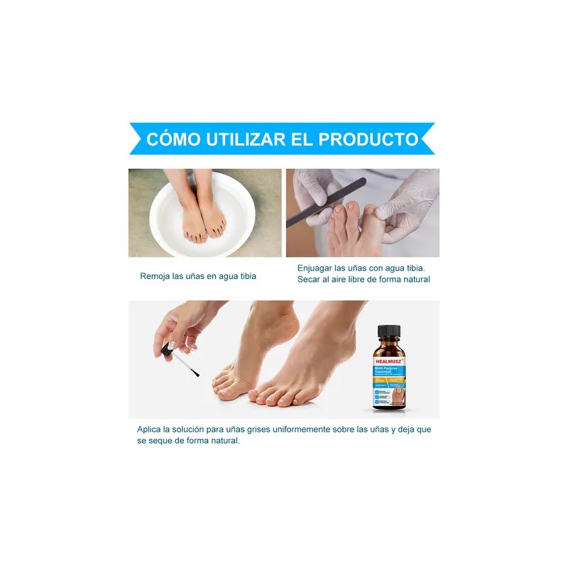 Líquido Antibacteriano De Uñas Grises Para Uñas Enfermas30ml