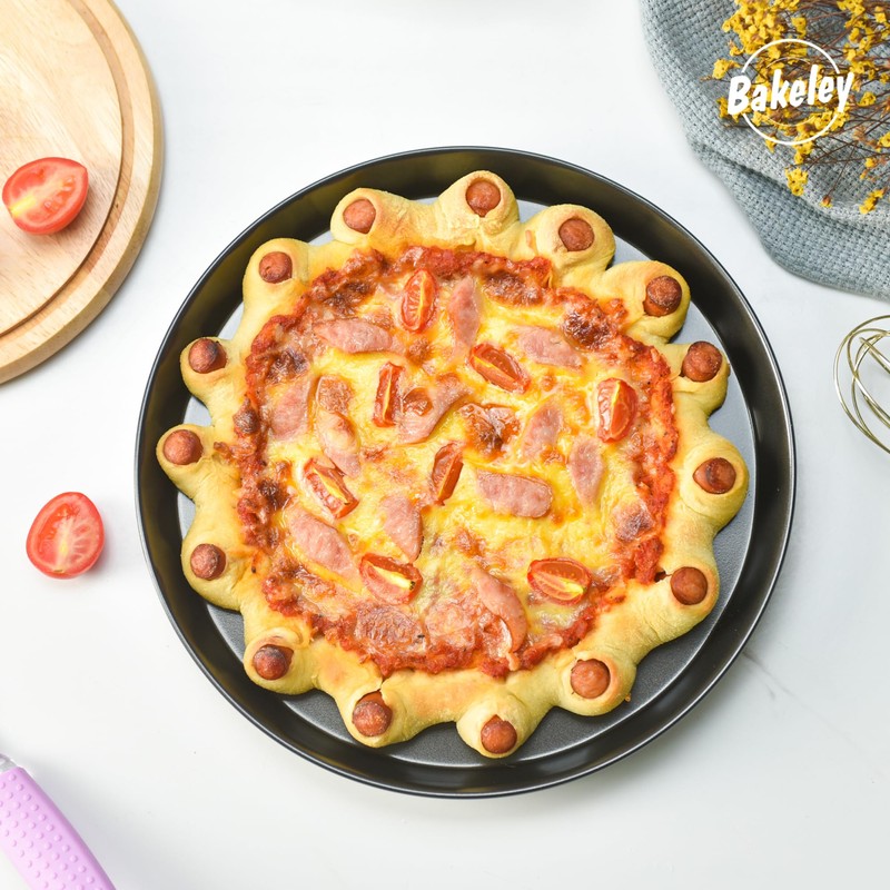 Bakeley Pizza Pan 10-Inch Carbon Steel Non-Stick Pie Pan Deep