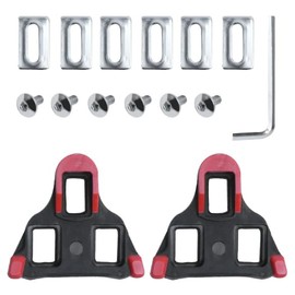 Premium SPD Cleats Compatible with Shimano SPD-SL Pedals, SM-SH10 SH11 SH12 6 Degree Float System Bike Cleats Clipless Spinning and Cycle Shoes for Road & Indoor Cycling Red