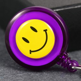 Silverora Nurse's Watch with Clip Nurse Watches Cartoon Smile Face Nurse Watch Watch for Clip-on Care Watch Doctor Watch Colourful, purple