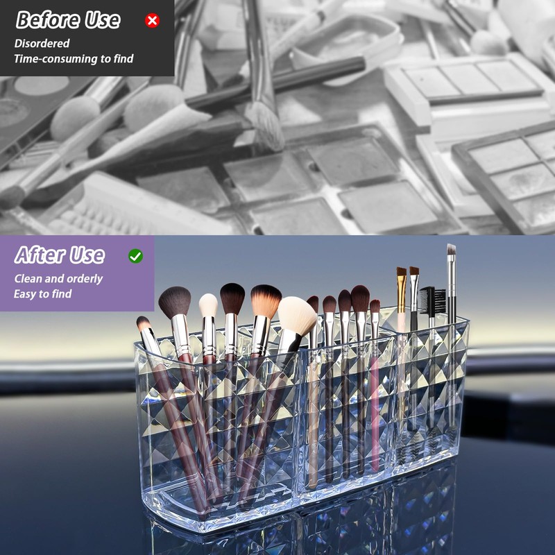 Gentpovth Pack of 2 cosmetic organisers, transparent, Transparent