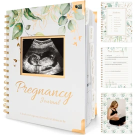Pregnancy Journal for First Time Moms Gifts - 90 Pages Hardcover Pregnancy Memory Book, Beautiful & Cute Baby Book Keepsake, Ultrasound Baby Scrapbook, Mom To Be Gift (Alpine)