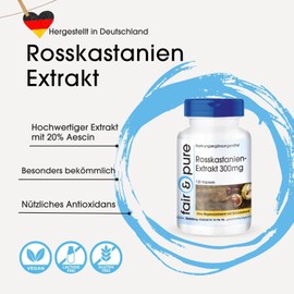 Fair & Pure® - Horse Chestnut Extract 300mg - 20% Aescin - Vegan - 120 Capsules