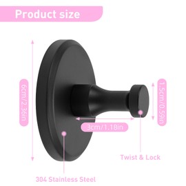 Saugnapfhaken, 4 Stück Saugnapf Haken Badezimmer, Saughaken extra stark Saugnäpfe Suction Cup Hooks Handtuchhaken Bademantelhaken Saugnapf Haken Bad (Schwarz*4)