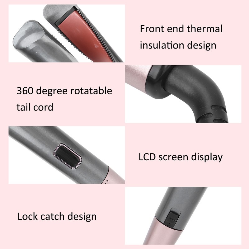 Hair Straightener Curler Professional Temperature Adjustable LCD Curling Iron for