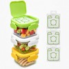 Snackle Box Container with Reusable Ice Pack, 27.1oz Grey+Yellow+Green