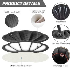 BDEPSTR 6 Pairs of Invisible Heel Pads to Prevent Slips & Blisters, Heel Protection, Heel Cushion, Gel Non-Slip Insoles for Too Large Shoes & Boots, Shoe Filler, Heel Protector Pads Against Blisters-G