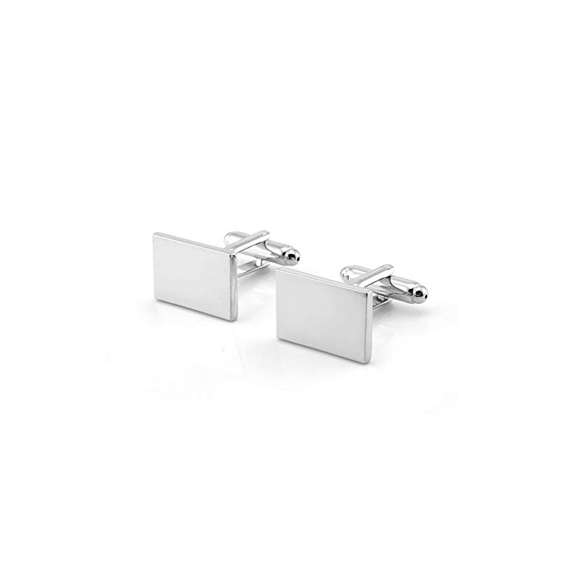Longsing Men's Cufflinks Stainless Steel Pair Silver Classic Cufflinks Men's