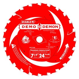 DIABLO DEMO-DEMON 7-1/4" CARBIDE TIPPED 24T CIRCULAR SAW BLADE # D0724D