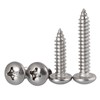 FandWay Phillips Pan Head Self-Tapping Screws, 304 Stainless Steel Round