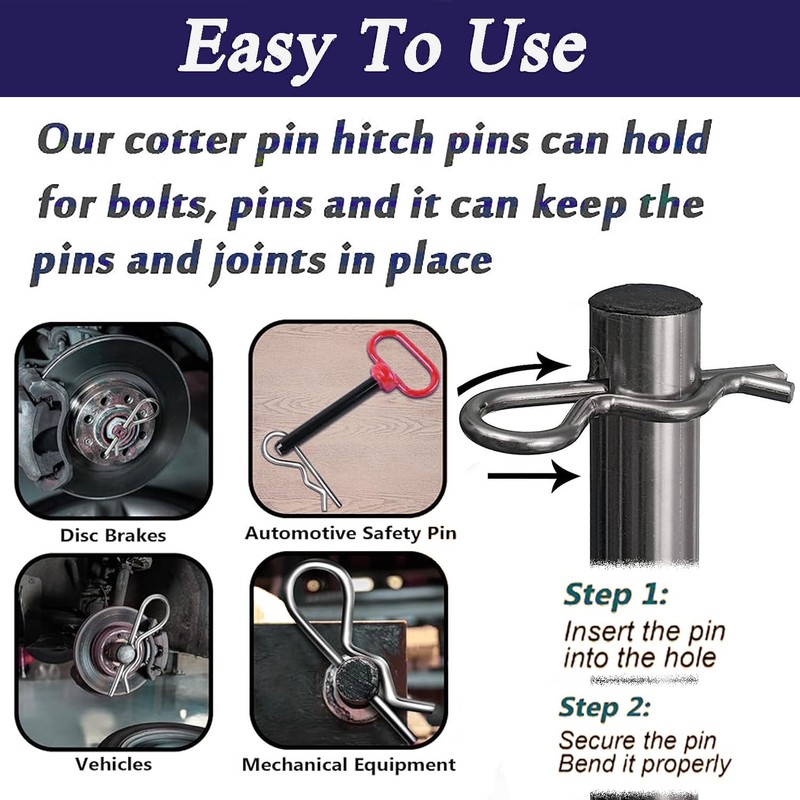 Ironking10Pcs Stainless Steel Heavy Duty r Clips and Hitch pins,